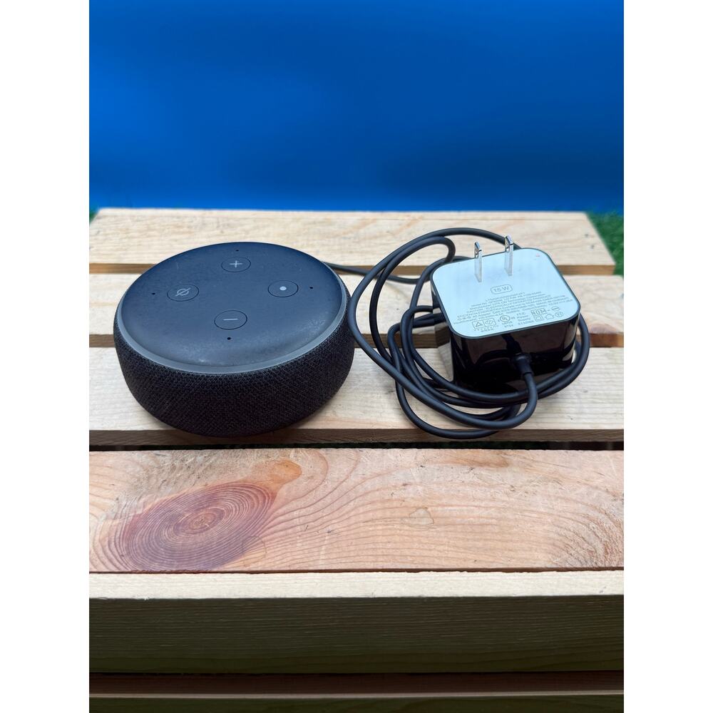 Amazon Echo Dot (3rd Gen) Smart Speaker - Charcoal - W/ 15W Power Adapter